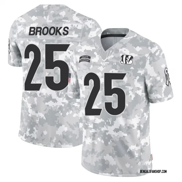 Youth Tahj Brooks Cincinnati Bengals Limited Arctic Camo 2024 Salute to Service Jersey