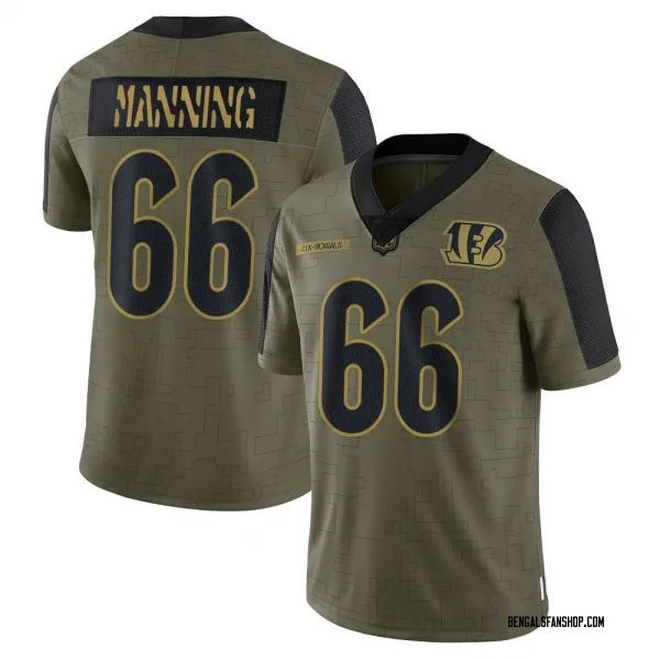 Youth Tashawn Manning Cincinnati Bengals Limited Olive 2021 Salute To Service Jersey