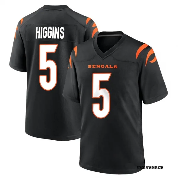 Youth Tee Higgins Cincinnati Bengals Game Black Team Color Jersey