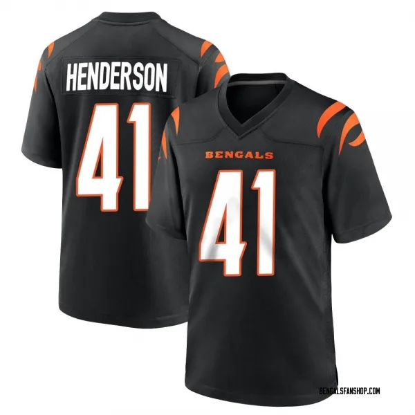 Youth Trayvon Henderson Cincinnati Bengals Game Black Team Color Jersey