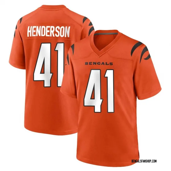 Youth Trayvon Henderson Cincinnati Bengals Game Orange Jersey