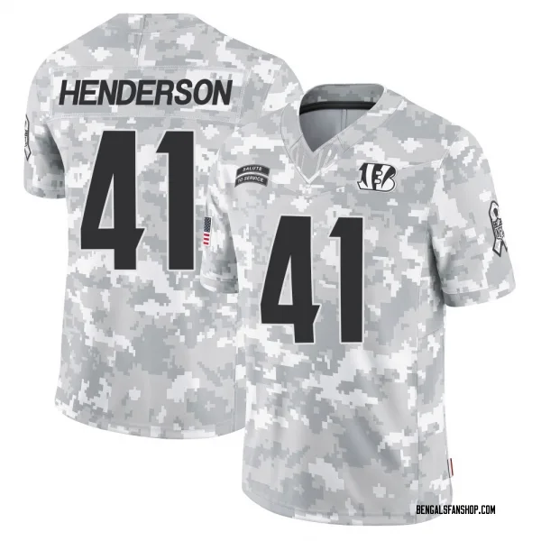 Youth Trayvon Henderson Cincinnati Bengals Limited Arctic Camo 2024 Salute to Service Jersey